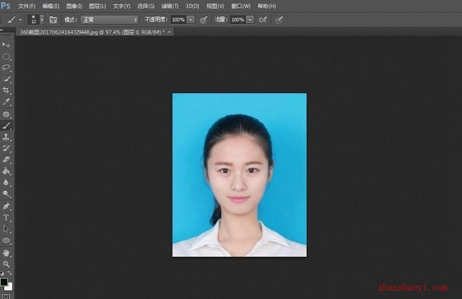 用photoshop快速更换证件照背景颜色 我爱分享网