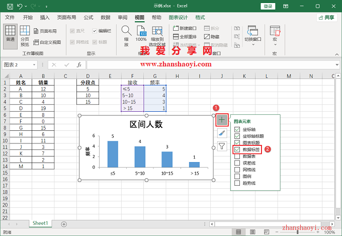 Excel 2021中表格如何直接转换为直方图？