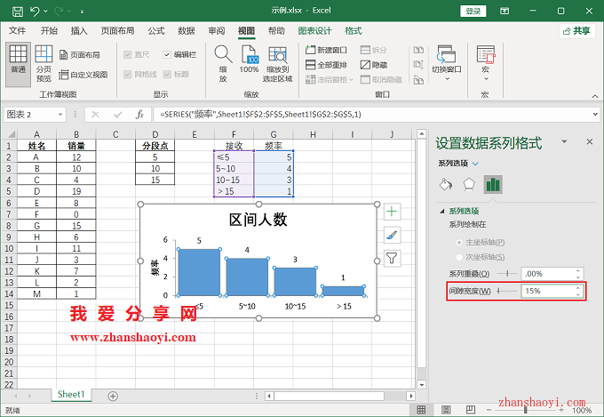 Excel 2021中表格如何直接转换为直方图？