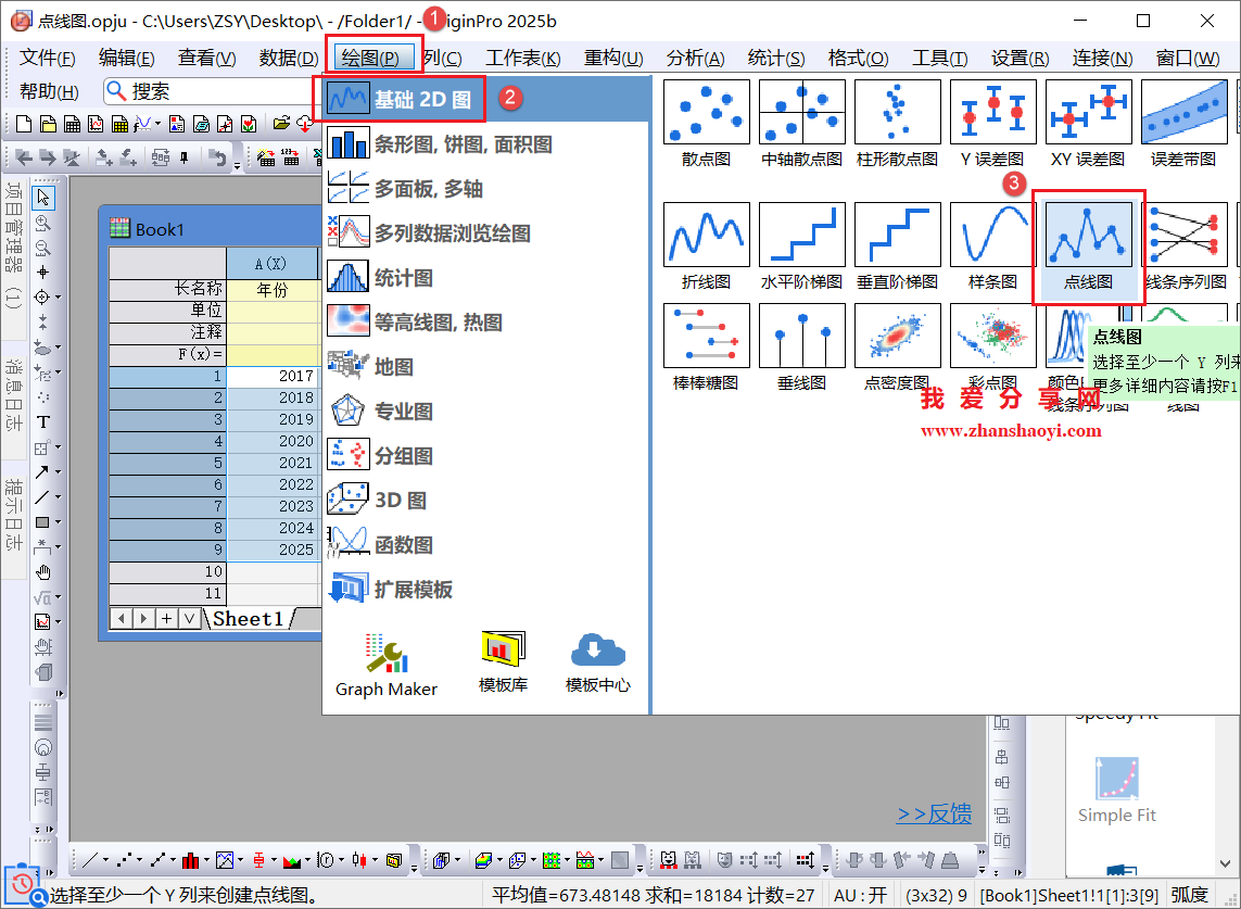 Origin 2025b图表技巧之如何修改X轴的位置?