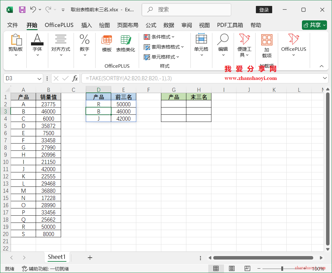 Excel 2024技巧之如何快速从表格中自动提取前三名和后三名数据？