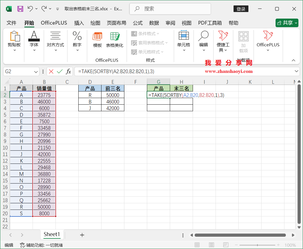 Excel 2024技巧之如何快速从表格中自动提取前三名和后三名数据?