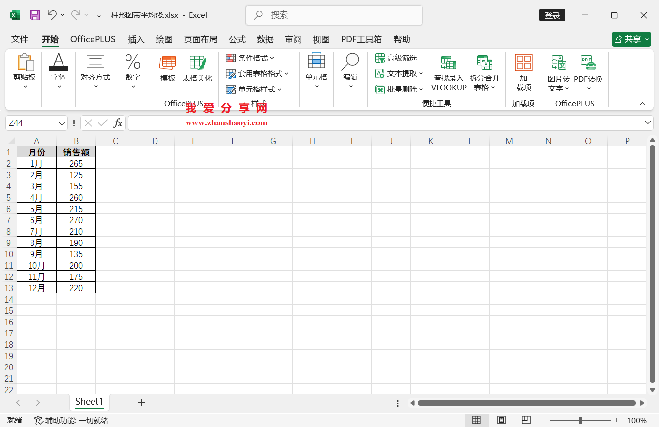 Excel 2024图标技巧之带平均值线的柱形图,超出/低于均值可直观看出!