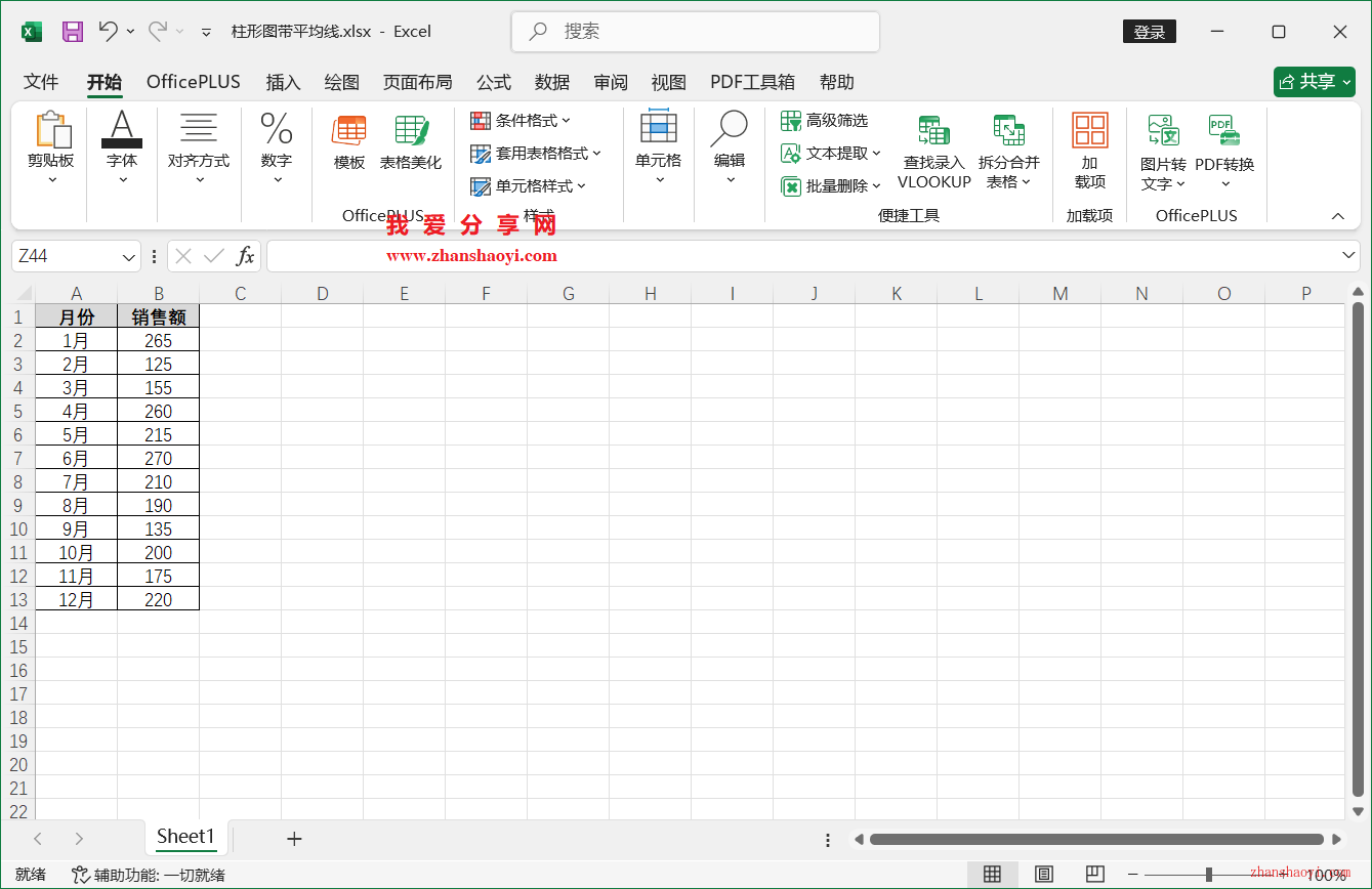 Excel 2024图标技巧之带平均值线的柱形图，超出/低于均值可直观看出！