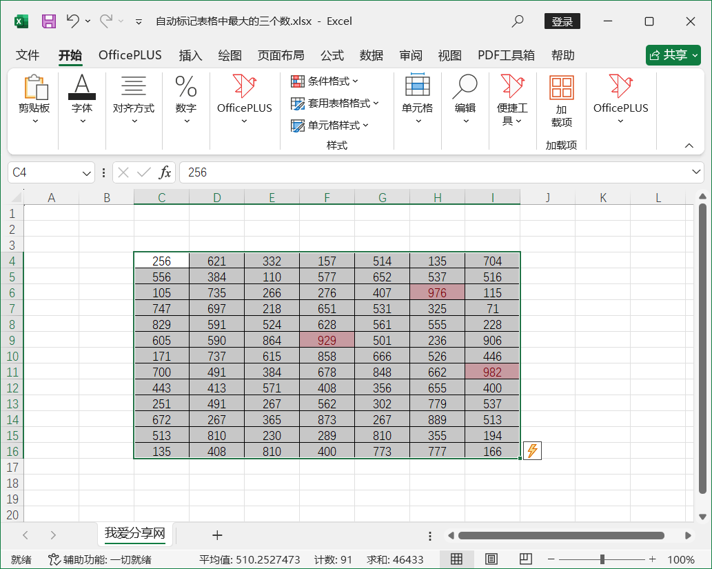 Excel技巧之快速找出表格中最大的三个数并自动设置颜色